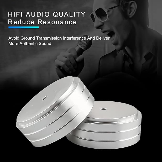 Tertullus 4 Pcs Turntable Feet Aluminum HiFi Turntable Isolation Feet Aluminum - Image 3