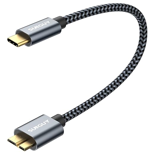 SUNGUY 5Pack 10Gbps Micro B to USB C Hard Drive Cable 1FT, USB 3.1 USB C to by SUNGUY