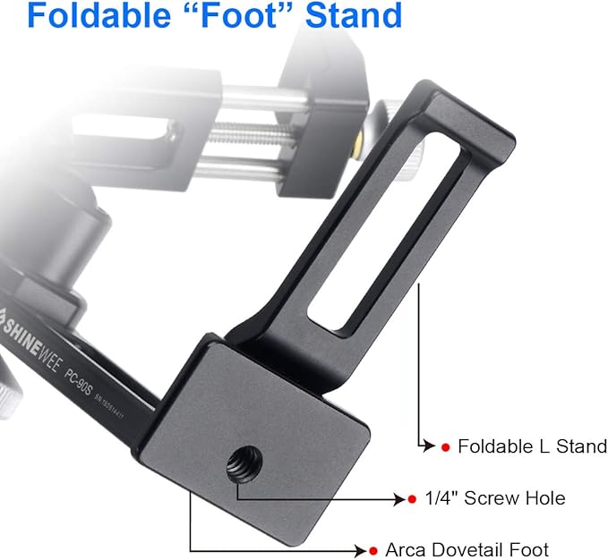 Metal Phone Tripod Mount Adapter, Arca Dovetail and 1/4" Screw Mount, - Image 7