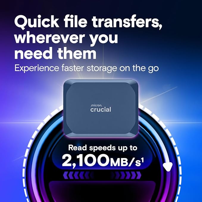 Crucial X10 1TB Portable SSD, USB 3.2 USB-C, External Solid State Drive - Image 3