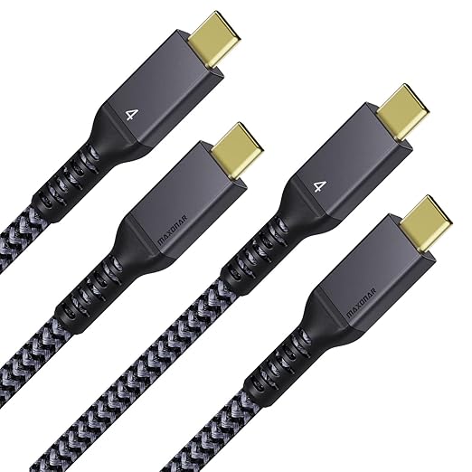 Maxonar Thunderbolt 4 Cable, 240W Thunderbolt Cable 40Gbps Sync 8K/5K@60Hz by Maxonar