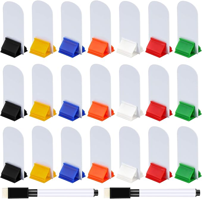 Meetory 45-Piece Blank Game Board Markers, 35-Piece Game Card Stands, 2 Black by Meetory