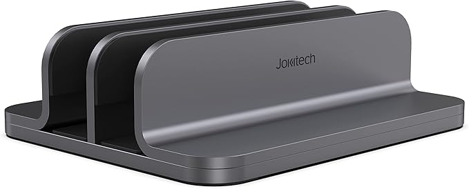 Dual Aluminum Vertical Laptop Stand Organizer, Sturdy Notebook Computer Holder by Jokitech