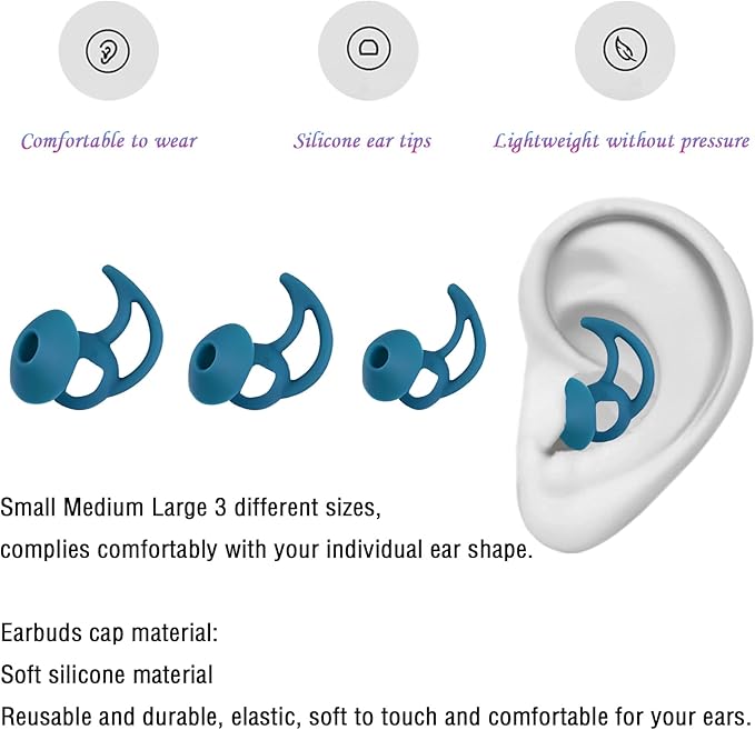 Ear Bud Pads Replacement Ear Tips Silicone Earbud Tips Compatible - Image 5