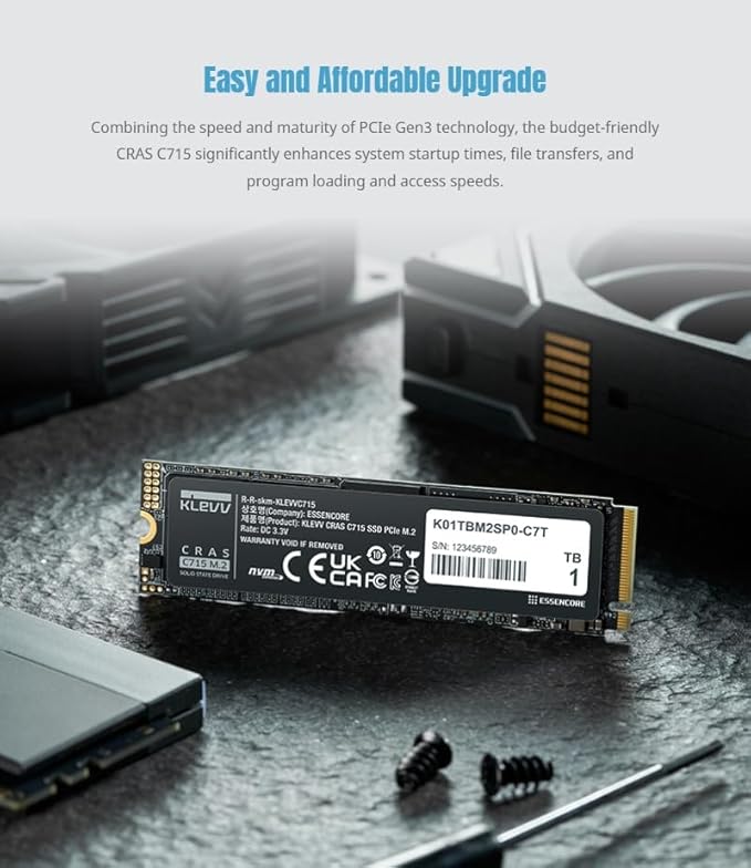 KLEVV CRAS C715 1TB M.2 2280 NVMe PCIe Gen3x4 Laptop & Desktop - Image 5