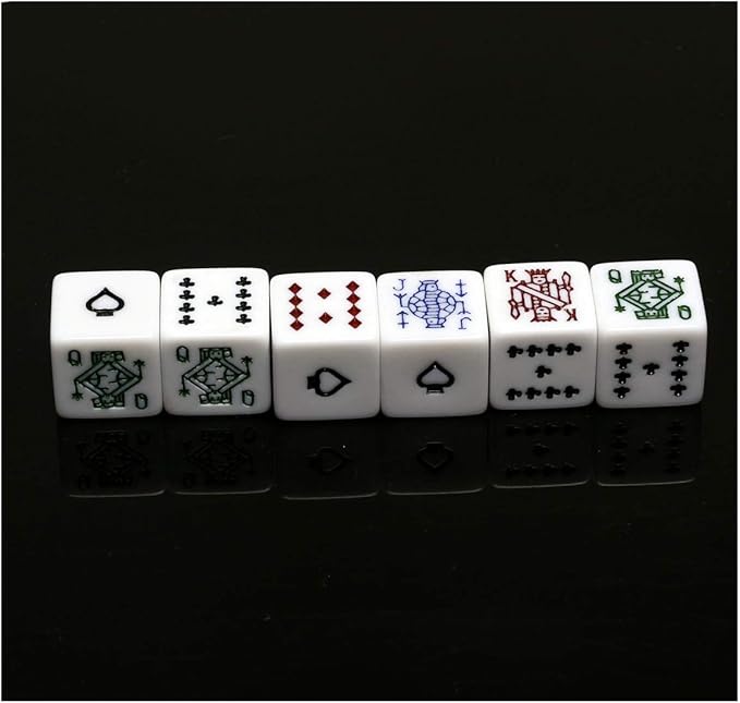 Leatherette Dice Cup with Poker Dice, Felt Lining Quiet Shaker - Image 2