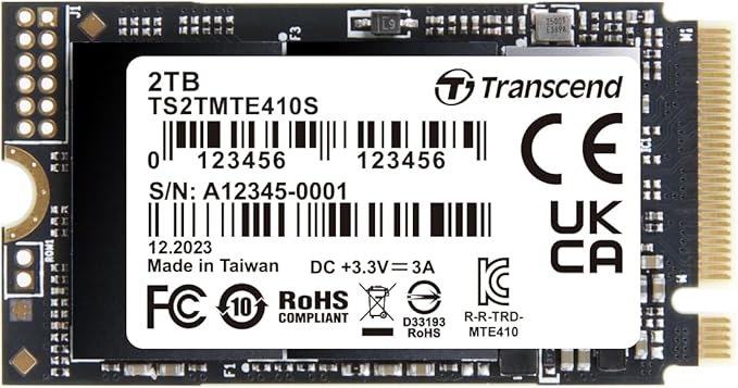 Transcend 2TB M.2 2242 SSD, PCIe Gen4x4 NVMe 3D TLC, by Transcend