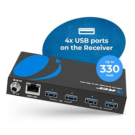 OREI USB 3.2 Over Ethernet HDbaseT Cat6 Extender LAN Upto 330 Feet - Image 4