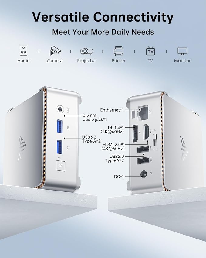 KAMRUI Essenx E2 Mini PC Computers 11 Pro Twin Lake N150, 8GB RAM 256GB M.2 SSD - Image 3