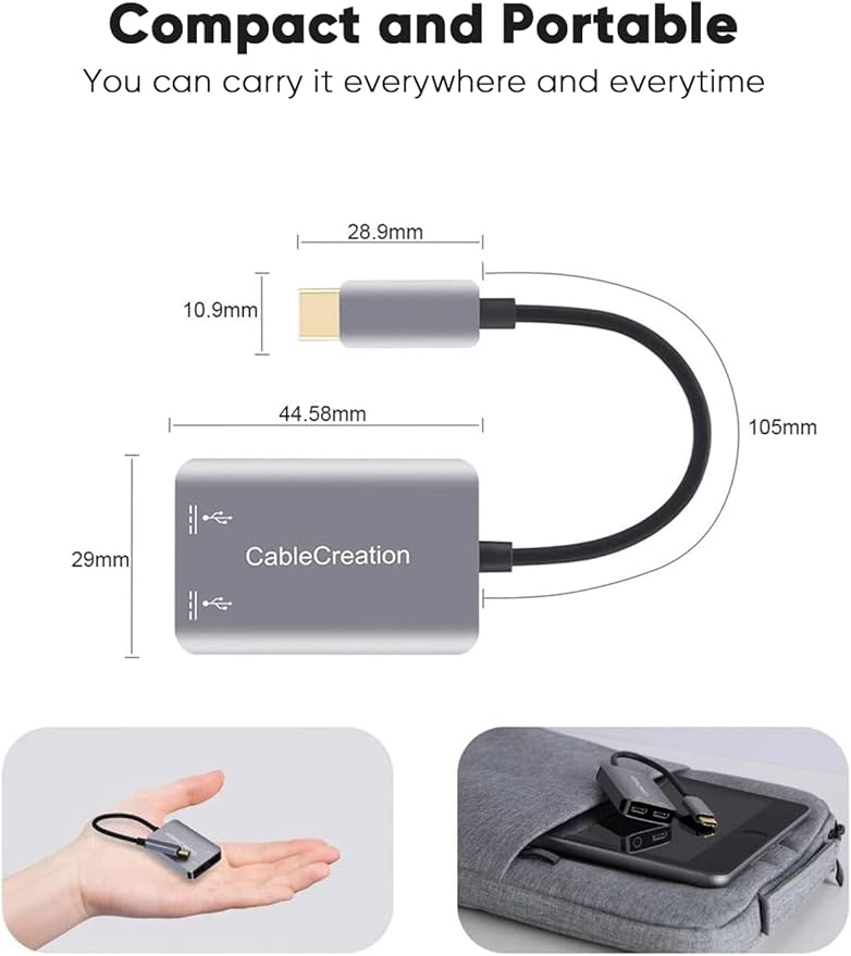 CableCreation USB Type C Splitter, 2-in-1 USB C Audio Adapter and PD Fast - Image 7