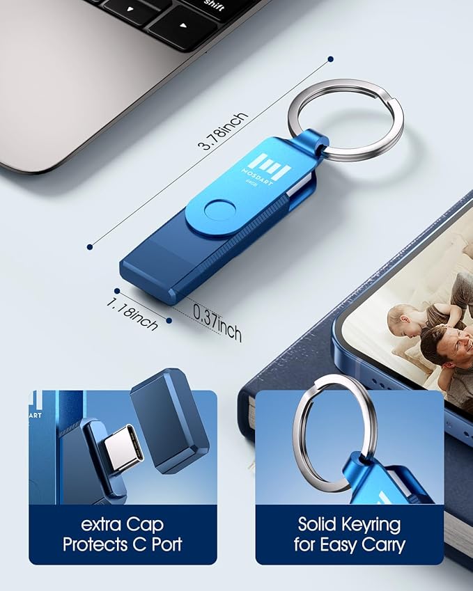 MOSDART 64GB Dual USB C Flash Drive, Speed Up to 150MB/S Type C 3.1 Thumb Drive - Image 2
