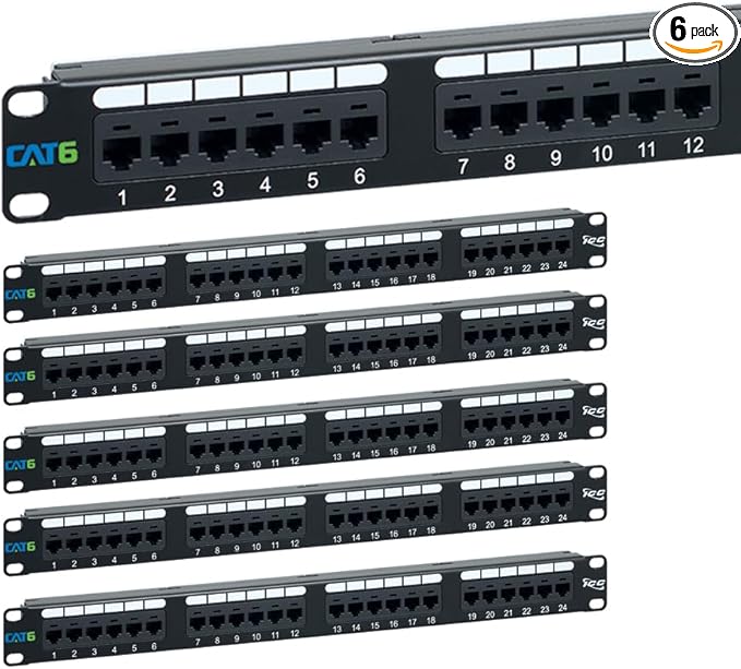 ICC CAT6 Patch Panel, UL Listed & PoE++ Rated Gigabit Applications, Rackmount by ICC