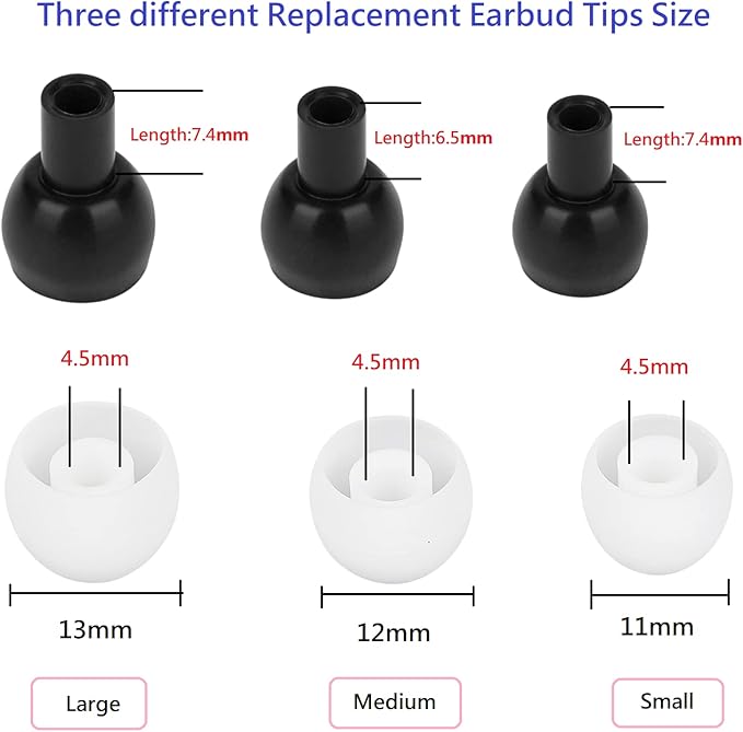 36 Pieces Large Earbud Tips Soft and Comfortable Silicone Earbud Tips Ear Bud - Image 2