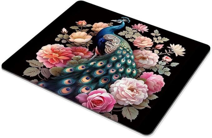 Square Mouse Pad Colorful Peacock - Image 5