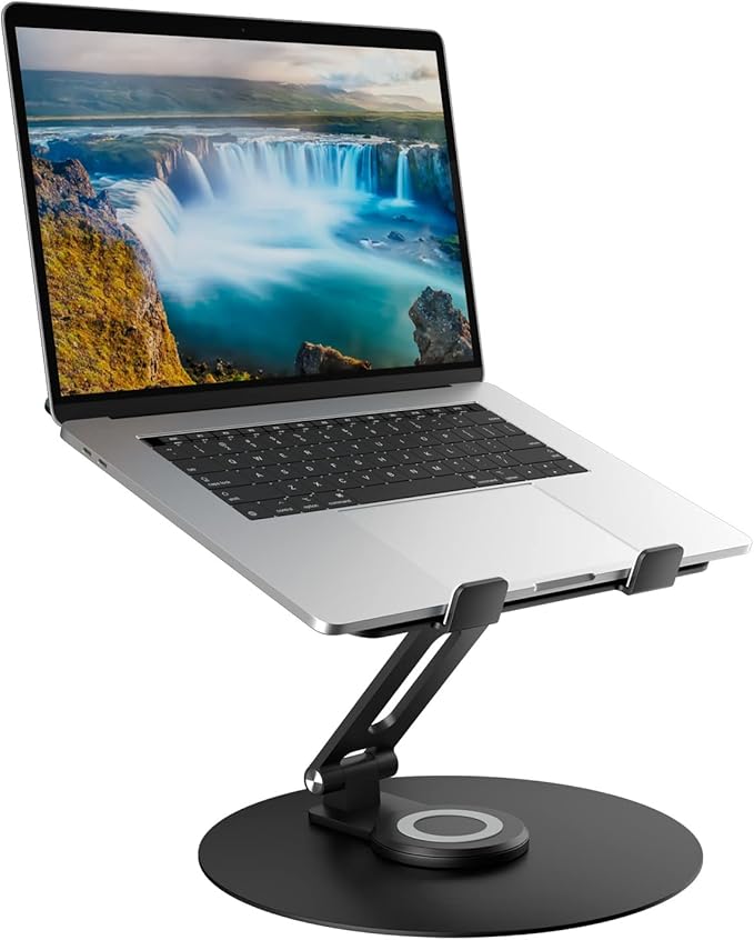 Swivel Laptop Stand for Desk, Adjustable Height Aluminum Computer Stand by Epherie