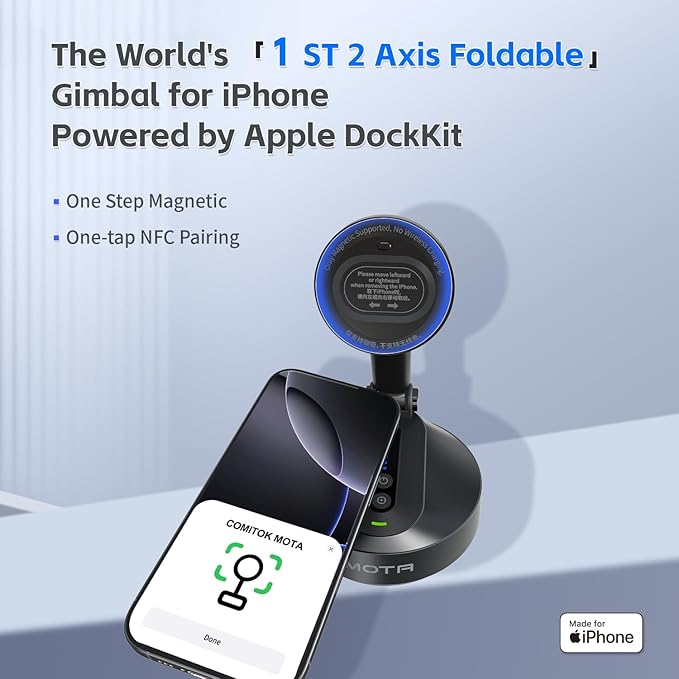 MOTA Tripod Stand Only for iPhone, 2 Axis Foldable iPhone Gimbal Stabilizer for - Image 2