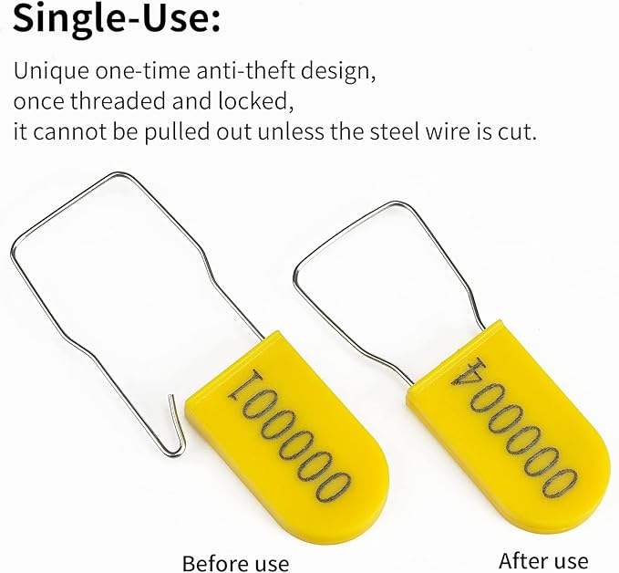 100PCS Plastic Padlock Security Seals Metal Wire Padlocks Electric Meter Seal - Image 4