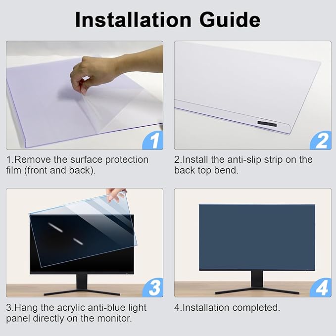 31.5-32 Inch Blue Light Filter for Computer Monitor, TV Computer Screen Blue - Image 7