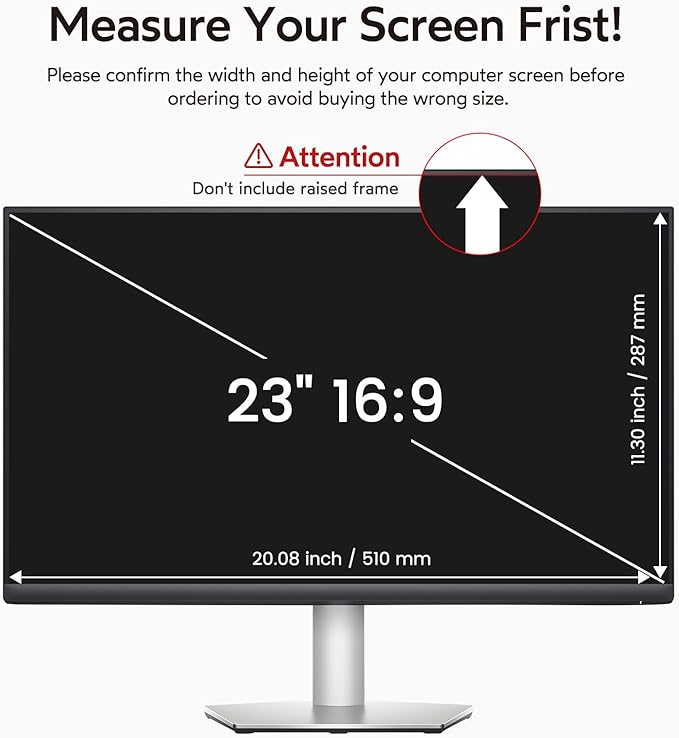 BERSEM 23 Inch Monitor Computer Privacy Screen Filter - Image 6