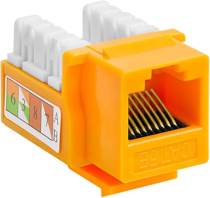 Cmple - RJ45 Keystone Jack 90 Degree Cat5e Keystone Jack Insert Punch Down RJ45 by Cmple