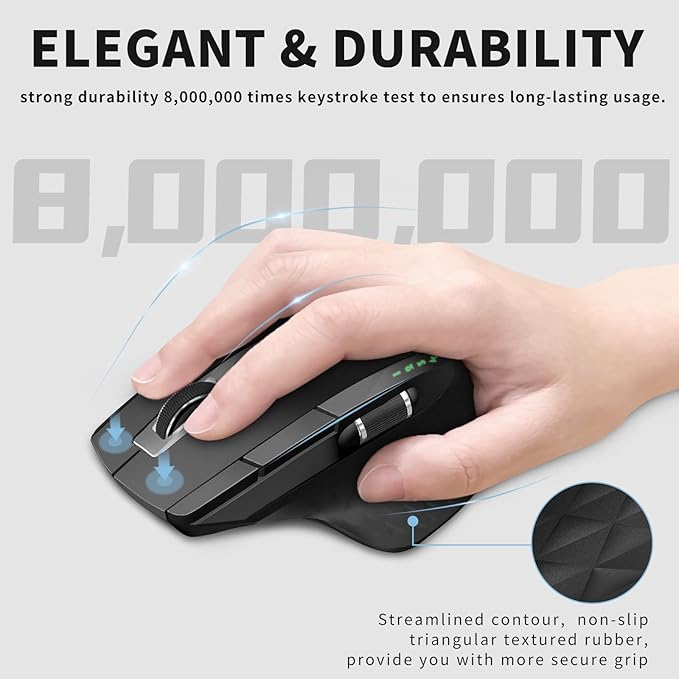 Rapoo Bluetooth Wireless Mouse, 4 Adjustable DPI Rechargeable, Laser Mouse - Image 4