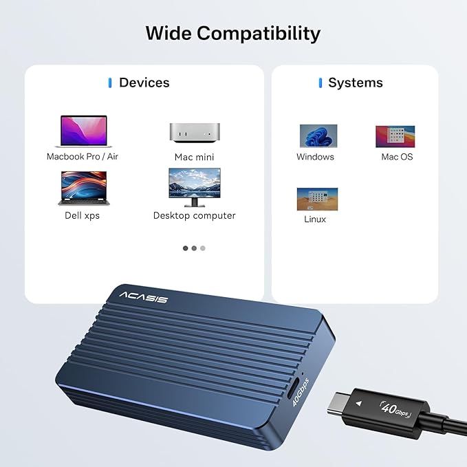 ACASIS 40Gbps M.2 NVMe SSD Enclosure, Only Compatible - Image 7