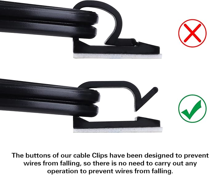 XHF 5/8” Adhesive Cord Clips White 60pcs, Cable Management Staples - Image 4