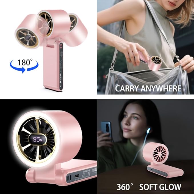 CAZOKASI Rechargeable Strong Wind Handheld Fan - Image 2