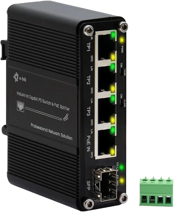 Mini Industrial 4 Port 10/100/1000Mbps Gigabit Ethernet Switch by Steloproad