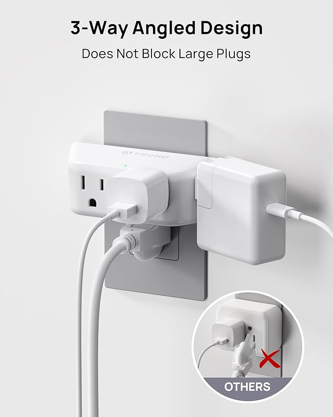TROND Multi Plug Outlet Extender 2 Pack - Image 3
