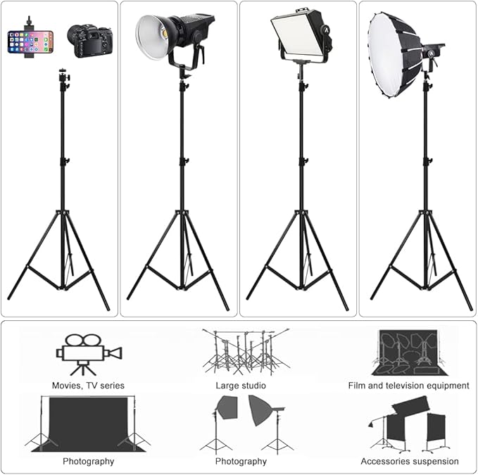 Heavy Duty Aluminum Alloy Photography Video Tripod Light Stands, Tripod Stands - Image 3