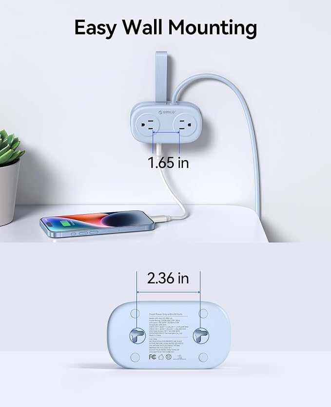 ORICO Blue Travel Power Strip PD20W - Image 8