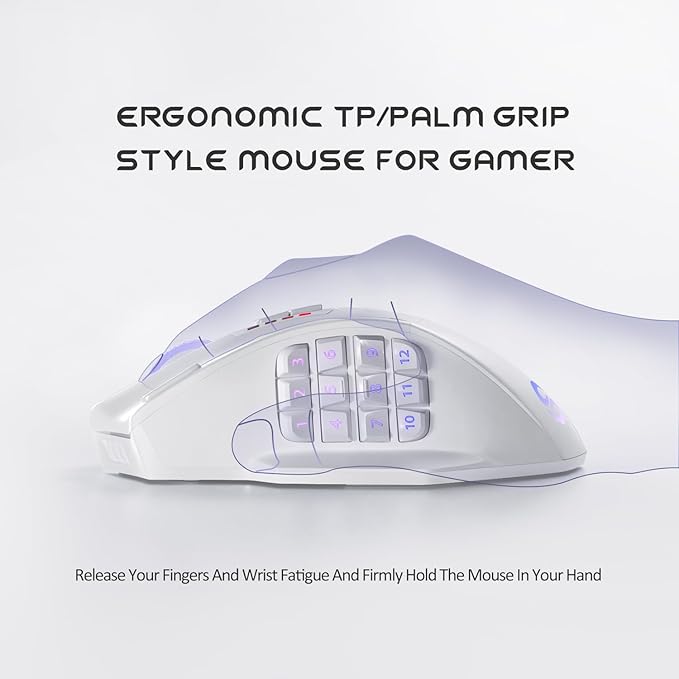 UtechSmart Venus Pro Wireless MMO Gaming Mouse, 000 DPI Optical Sensor - Image 4