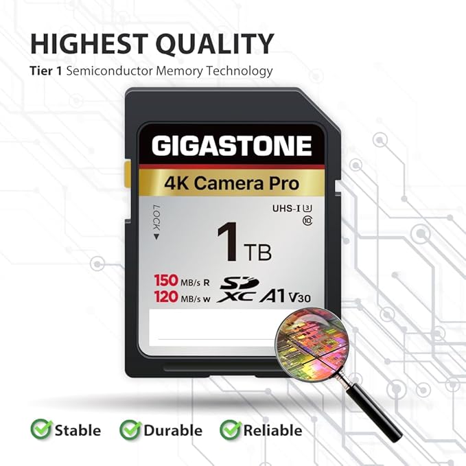 GIGASTONE 1TB SDXC Memory Card 4K Pro Series Camera Transfer Speed Up to - Image 7
