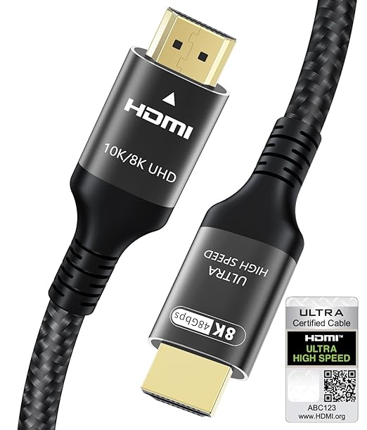 Certified 10K 8K HDMI 2.1 Cable 16.4 FT, 48Gbps Ultra High Speed HDMI Cable by Adauxter