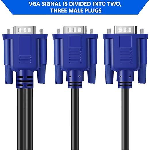PASOW VGA Splitter Cable 1 Male to 2 Male Dual Monitor Y Adapter 1080P Full HD - Image 4