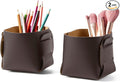 HOMIEAZICOZI 2-Pack Cork Leather Desk Accessories Storage by HOMIEAZICOZI