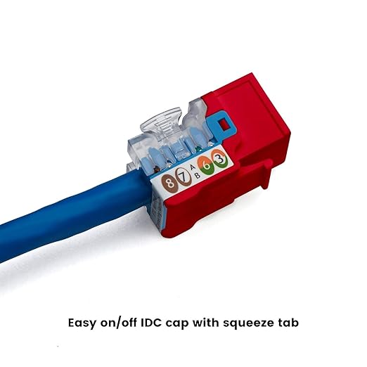 trueCABLE Cat6 Keystone Jack, Unshielded, 90 Degree Punch-Down, PoE++ 100W - Image 5