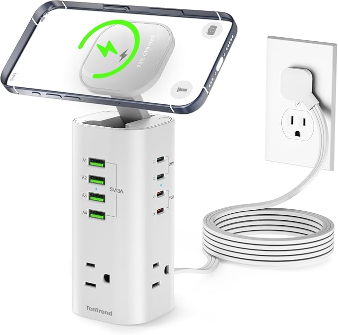 Tower Power Strip Surge Protector by TenTrend