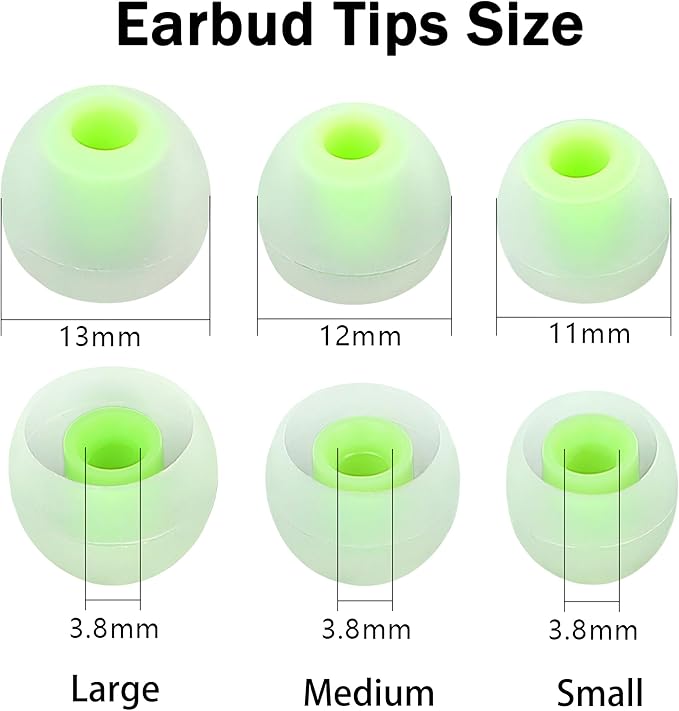 Earbud Replacement Tips Silicone Earbud Tips Eartips Fit Most in-Ear Earbuds - Image 2