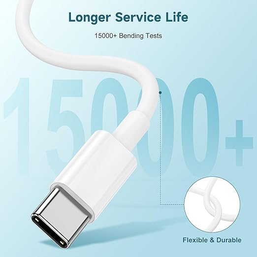 60W USB C to Cable iPhone 15 Fast Charging Cable, 3ft Short USB-C to USBC Power - Image 2