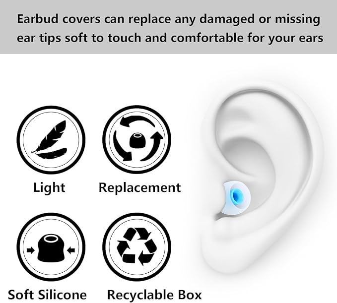 Earbud Replacement Tips Silicone Earbud Tips Earbud Covers Fit - Image 4