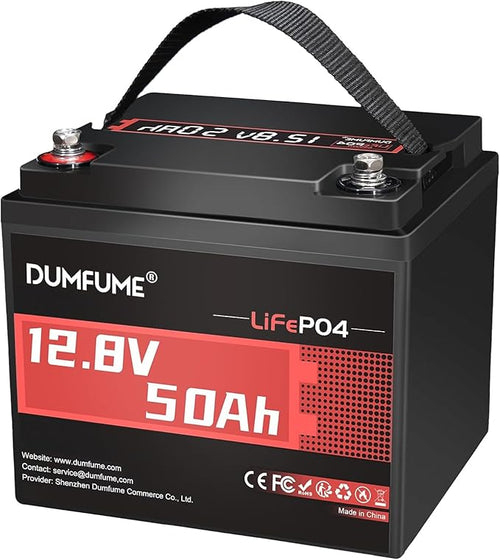 12.8V 50Ah LiFePO4 Lithium Battery, Built-in 50A BMS, 640Wh Capacity, 4000+ by Dumfume