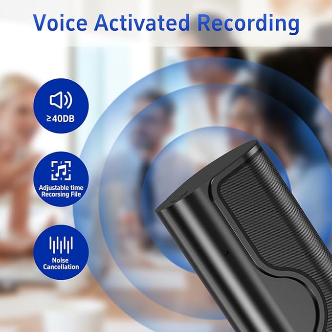 64GB Magnetic Voice Recorder, 800H/35 Days Continuous Recording, Voice - Image 3