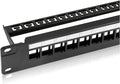 Tecmojo 24-Port Blank Keystone Patch Panel, 1U 19" Rackmount Housing by Tecmojo