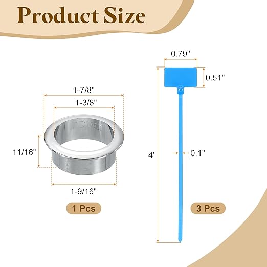 uxcell Desk Grommet, 1-9/16" Zinc Alloy Cable Hole Cover Wire Cord Organizer - Image 2
