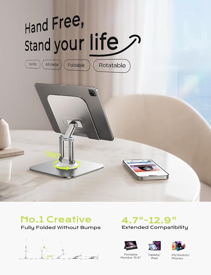 LISEN for iPad Stand Holder Adjustable Tablet Stand for Desk, 2025 for iPad - Image 2
