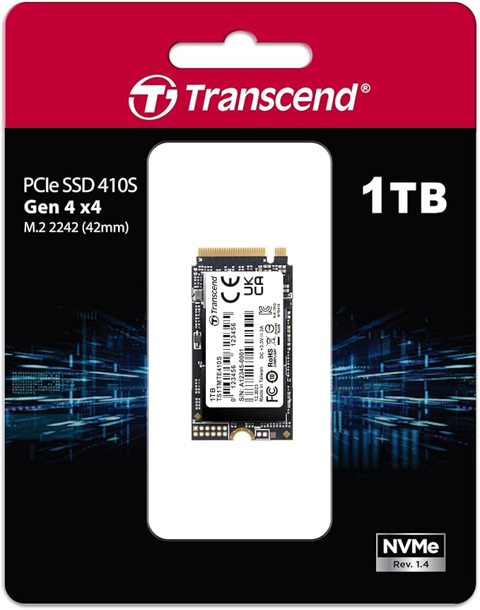 Transcend 1TB M.2 2242 SSD, PCIe Gen4x4 NVMe 3D TLC, - Image 2