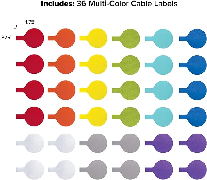 Cable Labels - Wrap-It Storage - Circles, Wire Tags Write on Surface - Image 3