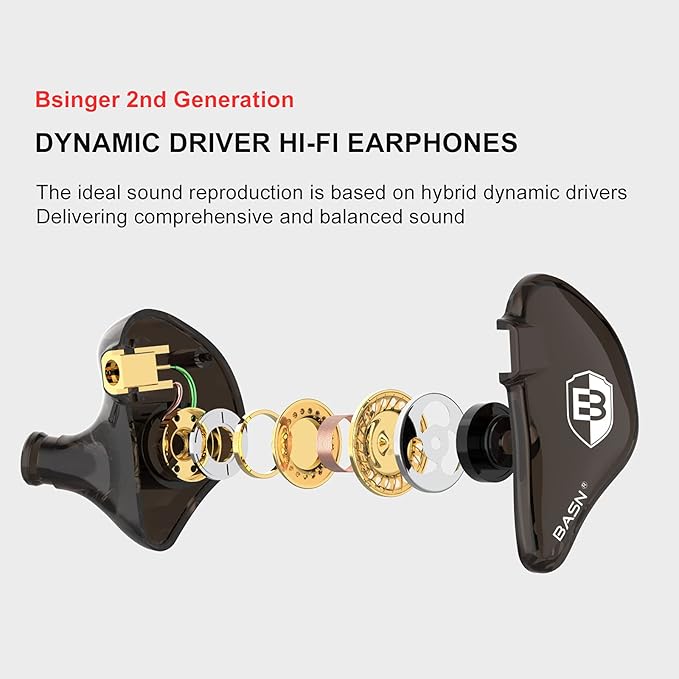 BASN in Ear Monitor Headphones for Musicians, Bsinger 2nd Generation Sound - Image 2